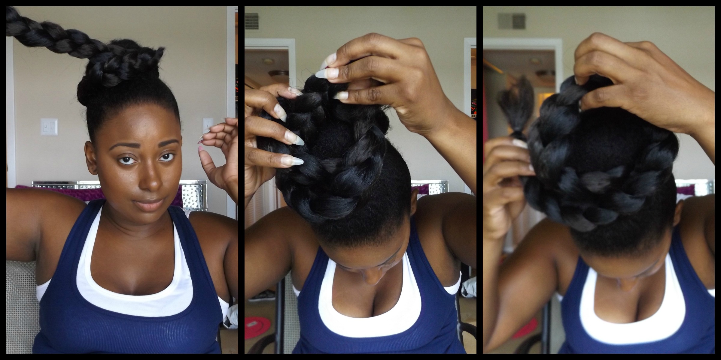 Wrapping braid around bun