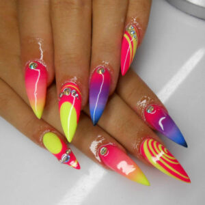 Brigt colorful nail design