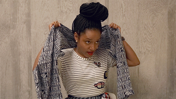 Wrap your braids Black girl wrapping her braids