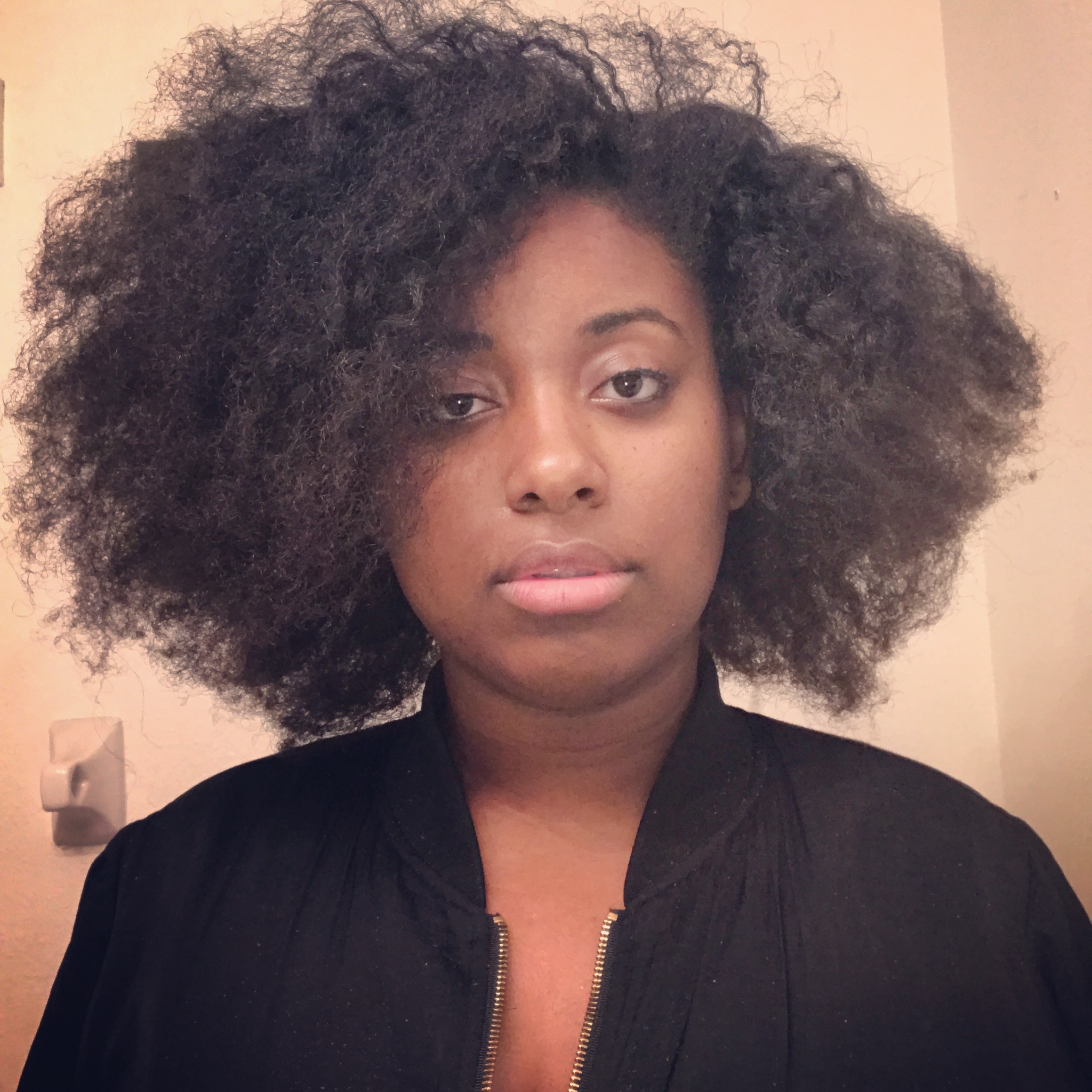 Natural hair afro in a braid out