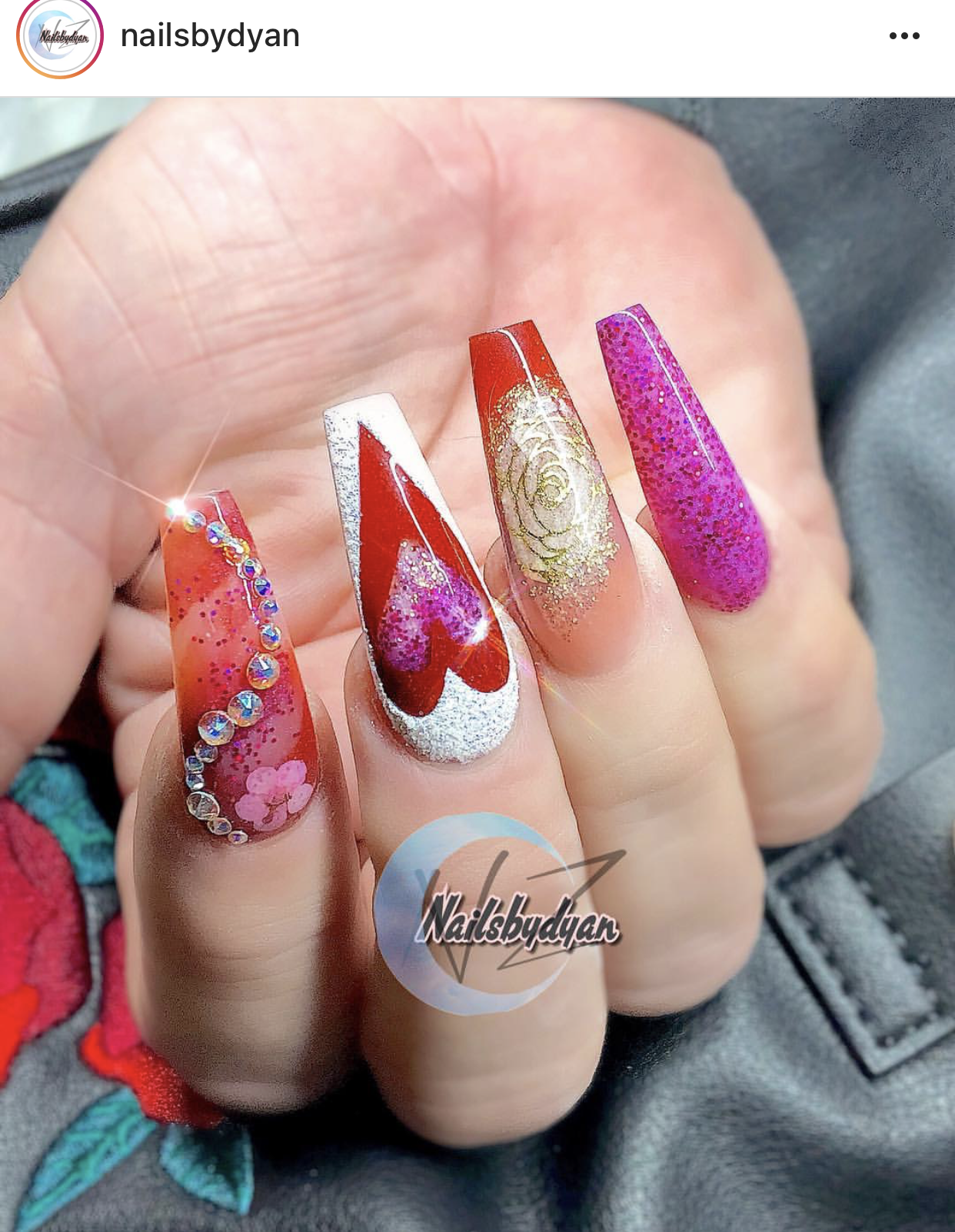 Coffin nail designs perfect for valentines day