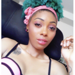 Natural hair dyed green