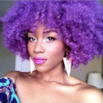 Purple natural hair in a twist out