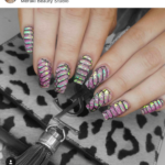 Short Encapsulated Crushed shells nail art
