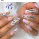 Blush pink nail design