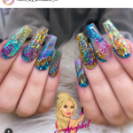 Mermaid blue nail design
