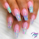 Ballerina cut confettii glitter nails