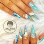 UV Gel Acrylic Stiletto Nail designs