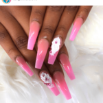 Pink Ombre Princess cut nail
