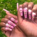 Pink princess nails