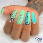 Acrylic Coffin Shaped Ombre nails